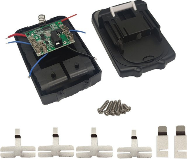 XINLAIDUN Akku-Aufbewahrungsbox für kabellose Winkelschleifer, 18V Elektrowerkzeugkoffer mit 5S1P BMS, Farbe: Schwarz, ohne Batterie - Bild 1