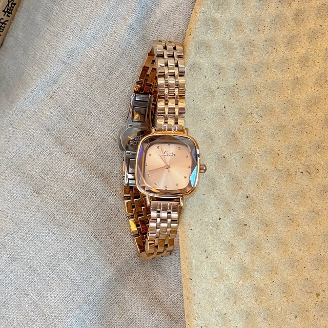Armbanduhr Edelstahl, Quarz, Roségold, Eckig, Damen - Bild 1