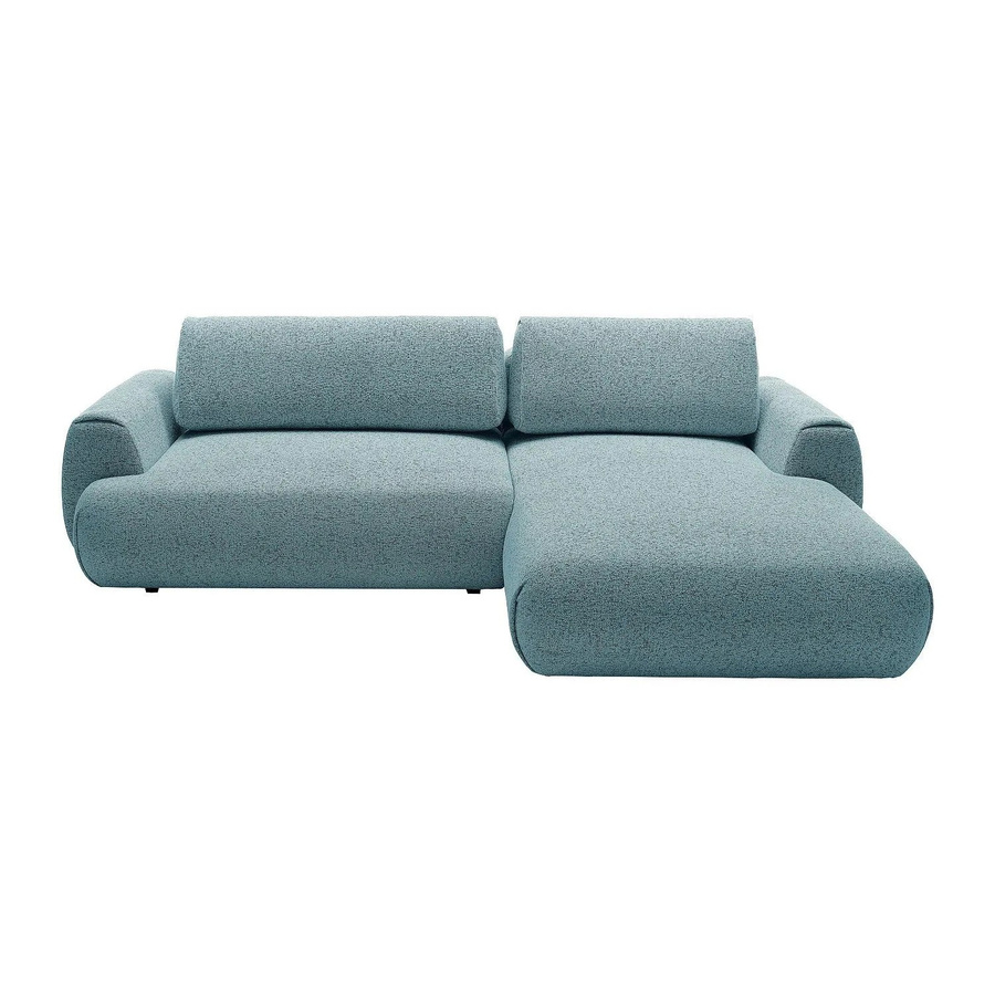 Vente-unique Schlafsofa Monelia in Blau mit L-Form und meliertem Stoff, Breite: 270 cm - Bild 2