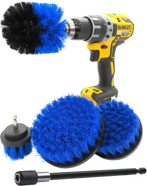 XMSJ Power Scrubber Drill Brush Polisher Bürstenaufsatz-Set in Blau für die Badezimmer- und Küchenreinigung - Bild 1