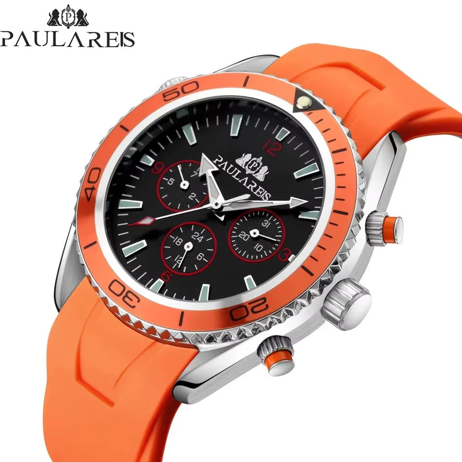 PAULAREIS Armbanduhr Automatik, Edelstahl, Kautschukarmband, Herren - Bild 2