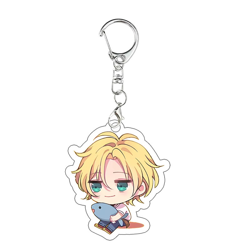 Bandai Banana Fish Acrylic Keychain Ash Lynx Eiji Okumura Collection, Anime Bag Pendant Keyring Q Version Double-Sided Printed - Bild 2