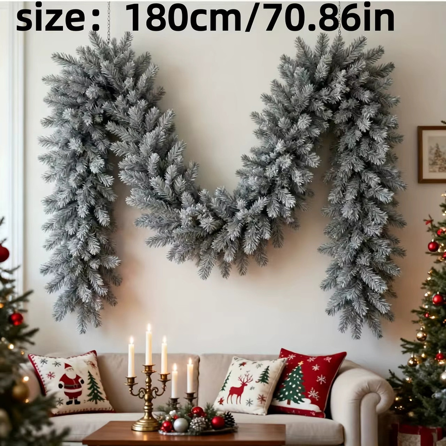 Realistische künstliche Schnee-Kiefer-Girlande in Grün für deine Weihnachtsdekoration im Innen- und Außenbereich - Bild 3