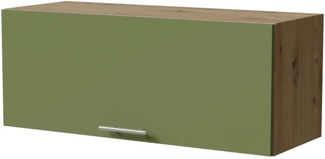 Feldmann-Wohnen Klapphängeschrank Brerra W4B/90 in Eiche Artisan und Farngrün Matt mit Blum Aventos Klappenbeschlag, B/T/H: 90 x 32,5 x 36 cm - Bild 1