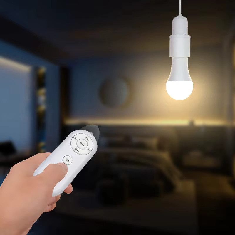 Szaoju E27 LED Lampensockel mit Fernbedienung und Zeitschaltuhr in Weiß - Bild 2