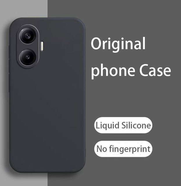 Quadratische Flüssigsilikon-Handyhülle für Xiaomi Poco F7 F8 F3 F5 F6 Pro 5G in Schwarz - Bild 1