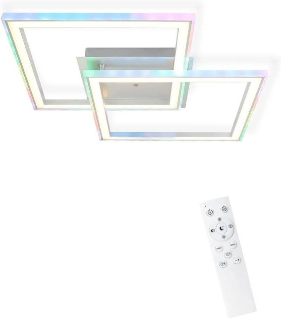 NETTLIFE LED Deckenleuchte L45 aus Aluminium in Silber, dimmbar mit Fernbedienung und RGB-Funktion - Bild 1