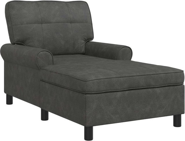 vidaXL Lounge-Liege in Schwarz mit Kissen aus Kunstleder und Schaumstoff, B/T/H: 157 x 91 x 87 cm - Bild 1