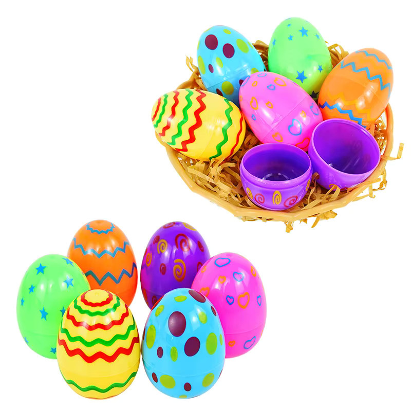 YONGSNOW Bunte Kunststoff Ostern Eier zum Befüllen als Dekoration und Geschenkverpackung für Kinder, 12 Stück - Bild 2