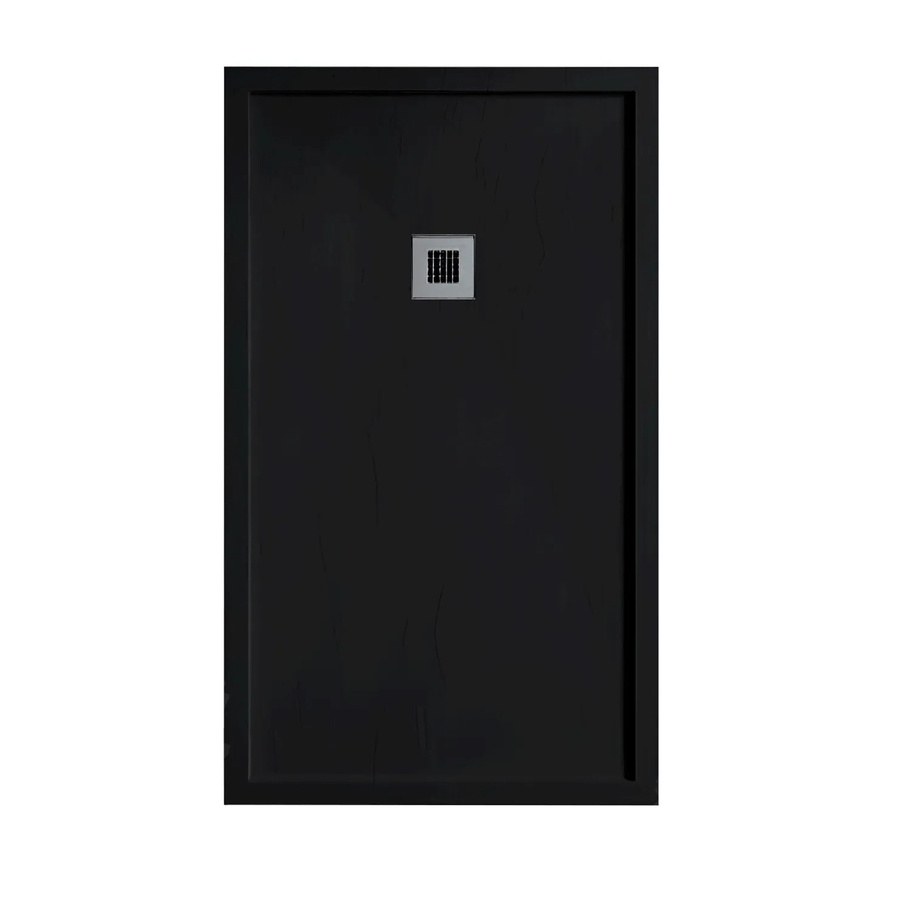 Stano Mineralguss Duschwanne Extra Flach mit Rand Sarin Schwarz B/T: 70 x 150 cm - Bild 2