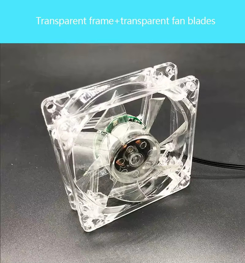 OUYUANSU Gehäuselüfter Transparent Leuchtend mit Sieben Farben, 8 cm und 12 cm, 4-Pin und 3-Pin Computer-Kühllüfter - Bild 4