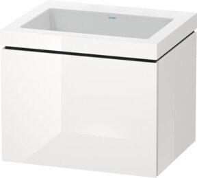 Duravit L-Cube Waschtischunterschrank c-bonded, Wandhängend, Weiß Hochglanz, B: 60 cm, T: 48 cm, H: 50 cm - Bild 1