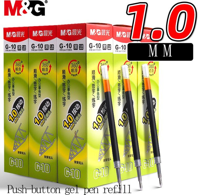 M&G Gelstift-Nachfüllung Druckknopf-System, 1,0 mm, Schwarz, schnell trocknend - Bild 1