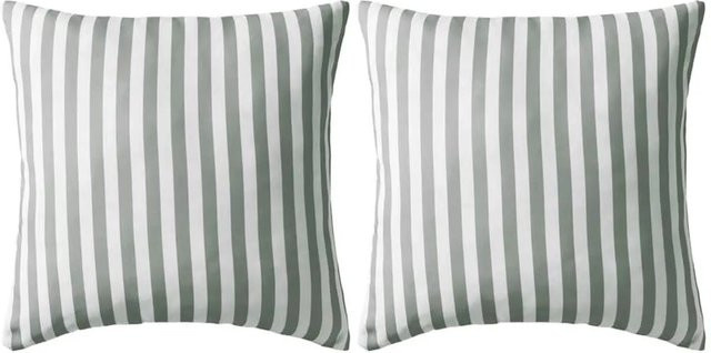 vidaXL Gartenkissen 2er-Set mit Streifenmuster in Grau, B/B: 45 x 45 cm - Bild 1
