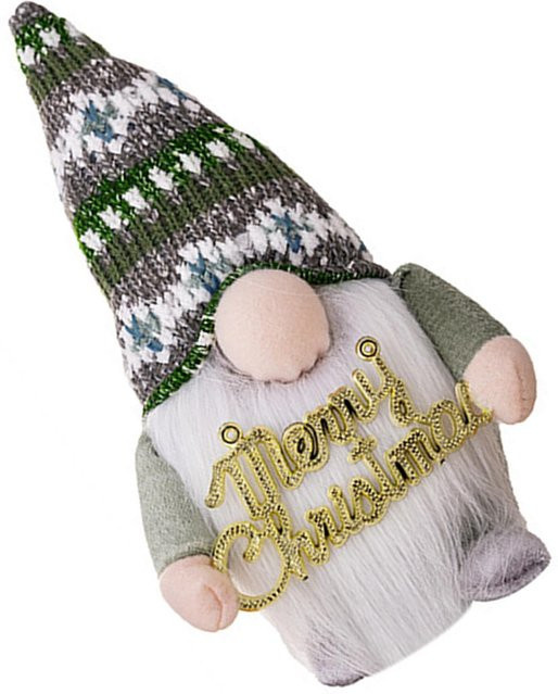 CosyHome Schwedischer Wichtel Tomte Ornament mit Licht in Grau als Weihnachts-Zwerg-Dekoration - Bild 1