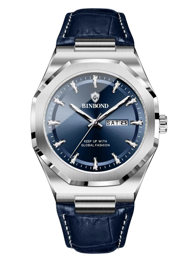 BINBOND Armbanduhr Quarz, Edelstahl, Blau, Herren - Bild 7