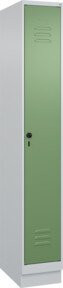C+P Spind Classic PLUS Garderobenschrank mit Sockel, 1 Abteil, grau/grün, H x B x T: 195 x 30 cm x 50 cm - Bild 1