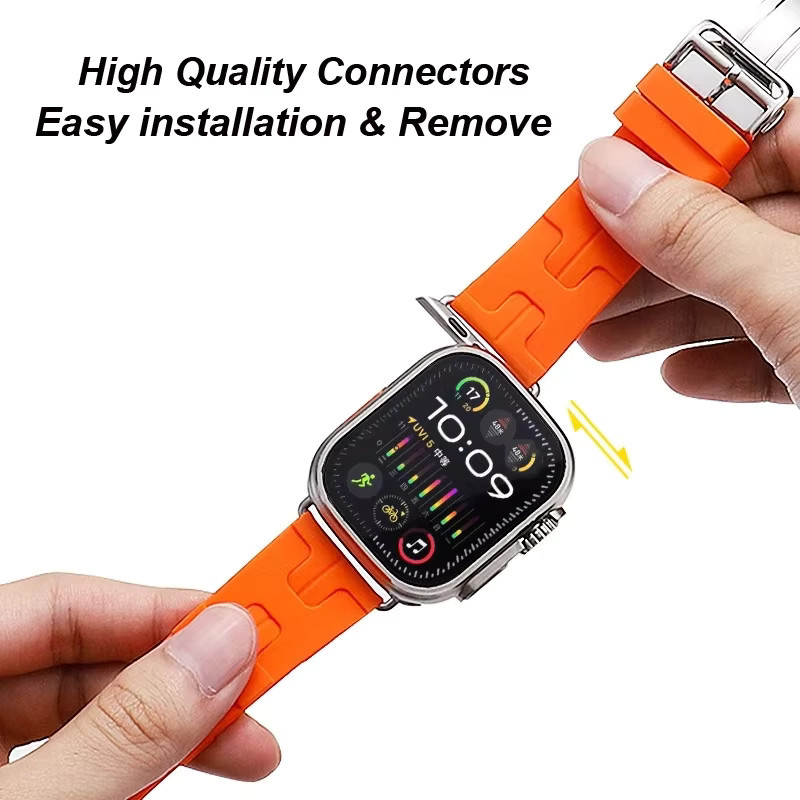 Kelim Uhrenarmband Silikon, orange, Unisex - Bild 2
