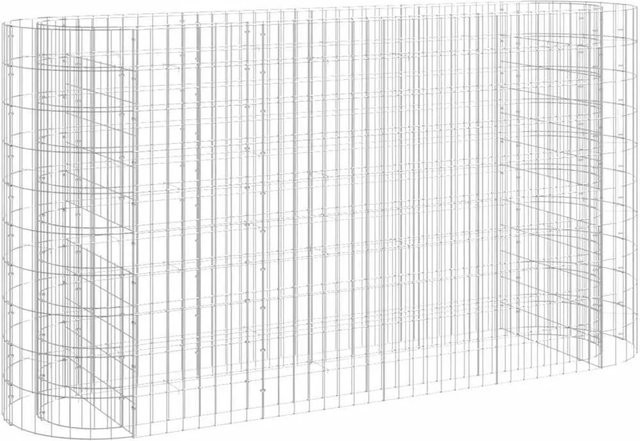 Furnicato Gabionen-Hochbeet aus verzinktem Eisen in Silber, B/T/H: 190 x 50 x 100 cm - Bild 1