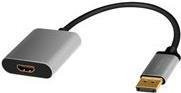 LogiLink CDA0108 DisplayPort auf HDMI Adapter in Schwarz/Grau mit 4K/60 Hz Unterstützung, Länge: 0,15 m - Bild 1