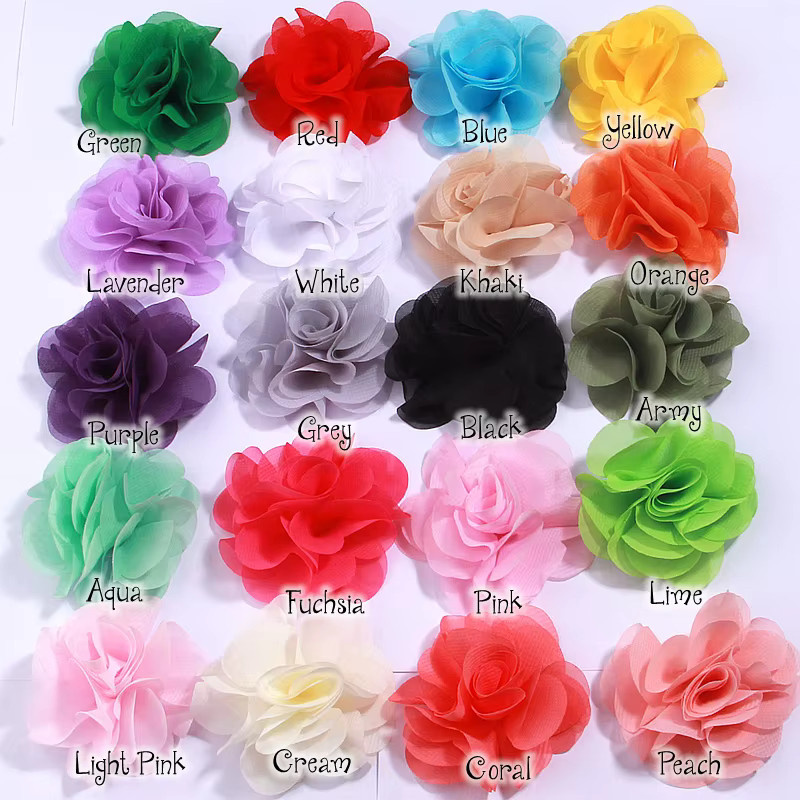 10 Stück handgemachte Organza-Tüllblumen in Beige für DIY-Hochzeitsdekoration und Accessoires - Bild 2