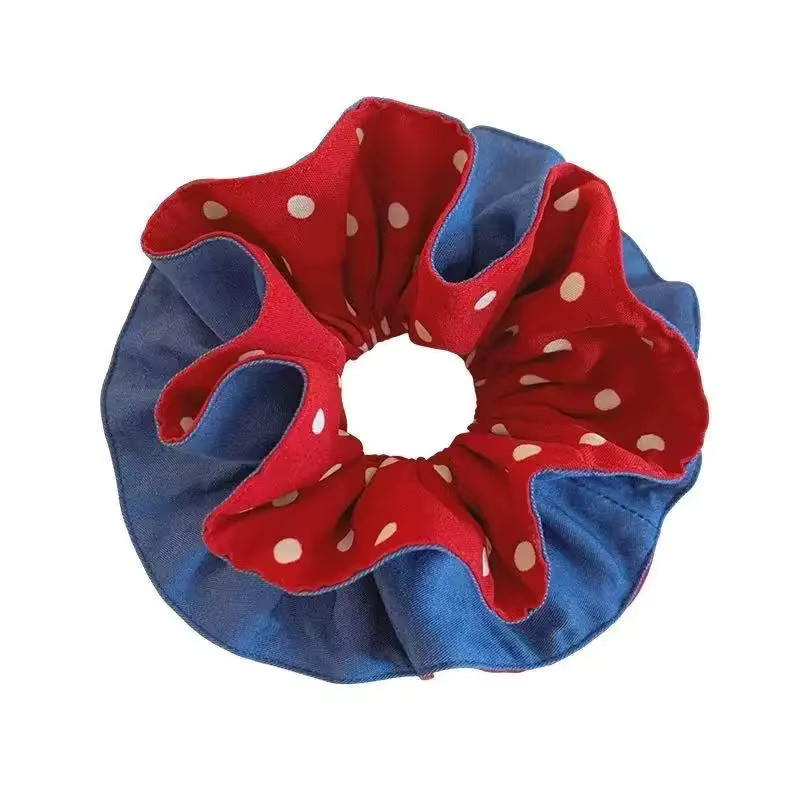 HIYAYZ Haargummis, Rot, Denim-Stoff, Damen - Bild 5