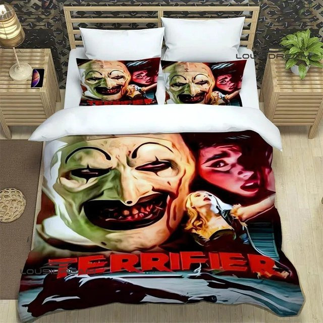 Terrifier Horror Bettwäsche Set aus Mikrofaser mit Bettbezug und Kissenbezug, Mehrfarbig, B/H: 200 x 230 cm - Bild 1