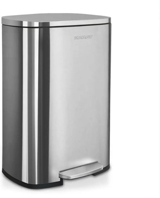 Karat Homeliving Mülleimer Dustin aus Edelstahl mit Absenkautomatik und Pedal, Silber, 50 Liter - Bild 1