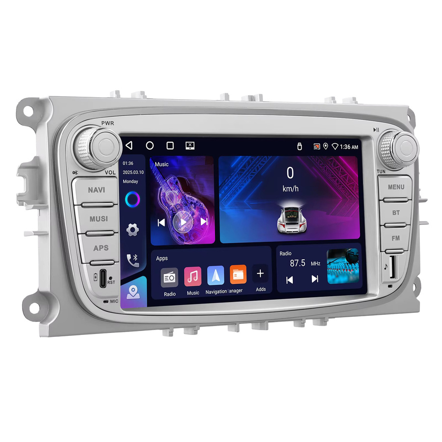 Podofo 7 Zoll Android Auto und Apple CarPlay Multimedia Radio mit GPS, WLAN, Bluetooth und Sprachsteuerung für Ford Focus - Bild 7