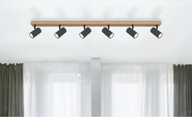 Globo Strahler Robby 6-flammig Graphit Metall GU10 B/T/H: 6 x 60 x 115 cm - Bild 2
