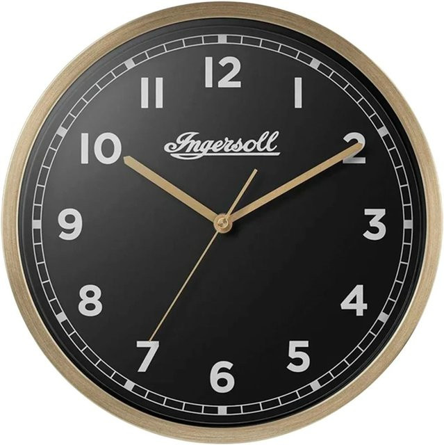 Ingersoll IC002GB Wanduhr im Retro-Look aus Metall in Schwarz und Bronze, Durchmesser: 45 cm - Bild 1