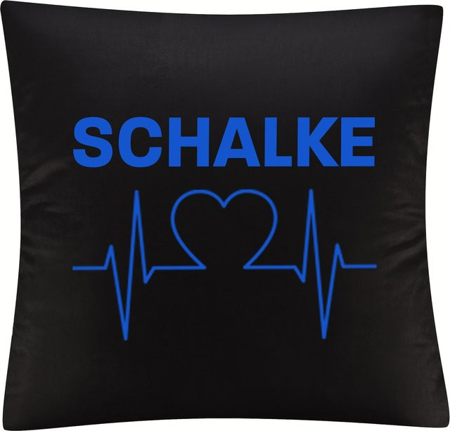 multifanshop Kissenbezug Schalke Herzschlag Design in Blau - Bild 1