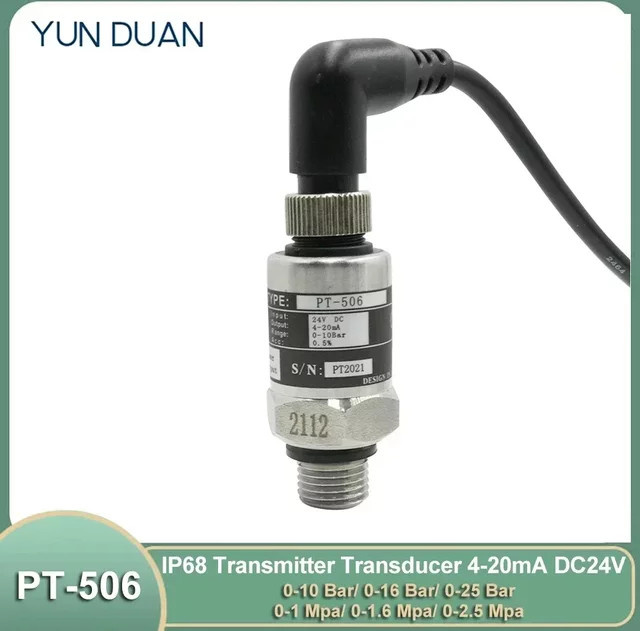 YUN DUAN Druckwandler Drucktransmitter IP68 Wasserpumpensensor in Silber mit G1/4 Anschluss und 4-20 mA Signal - Bild 1