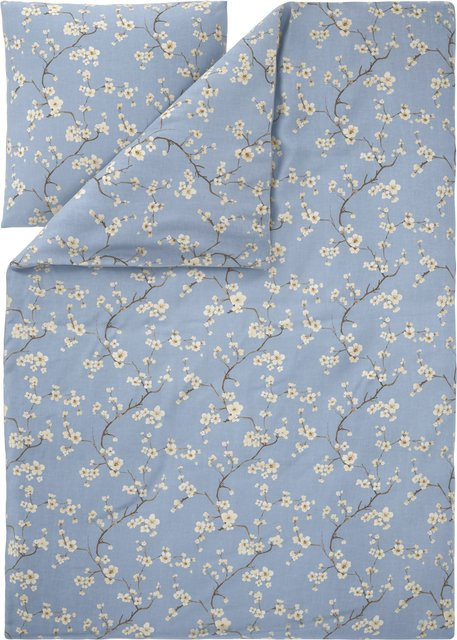 LIVARNO Mikrofaser-Satin-Bettwäsche Wendebettwäsche mit Kissenbezug, Blau, B/H: 155 x 220 cm, Kissen: 80 x 80 cm - Bild 1