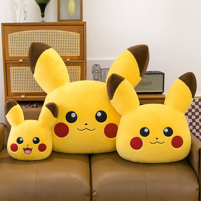 TAKARA TOMY Pokemon Pikachu Doppelseitiges Plüschkissen in Gelb - Bild 1