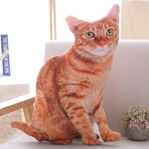 Binchi Fitness Simulation Plüschkatze Kissen, Kuscheltiere, orange, 1 Stück - Bild 1