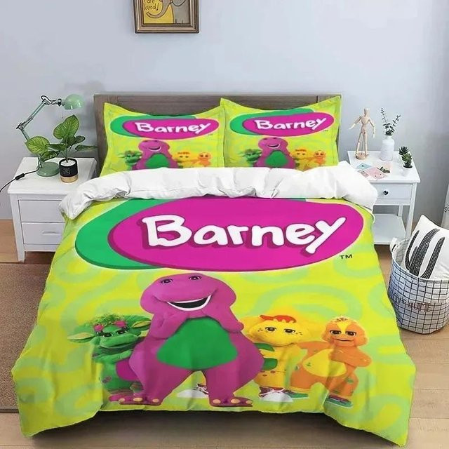 Barney Freunde Bettwäscheset mit Dinosaurier Muster, Multicolor, 3-teilig, B/H: 228 x 228 cm - Bild 1