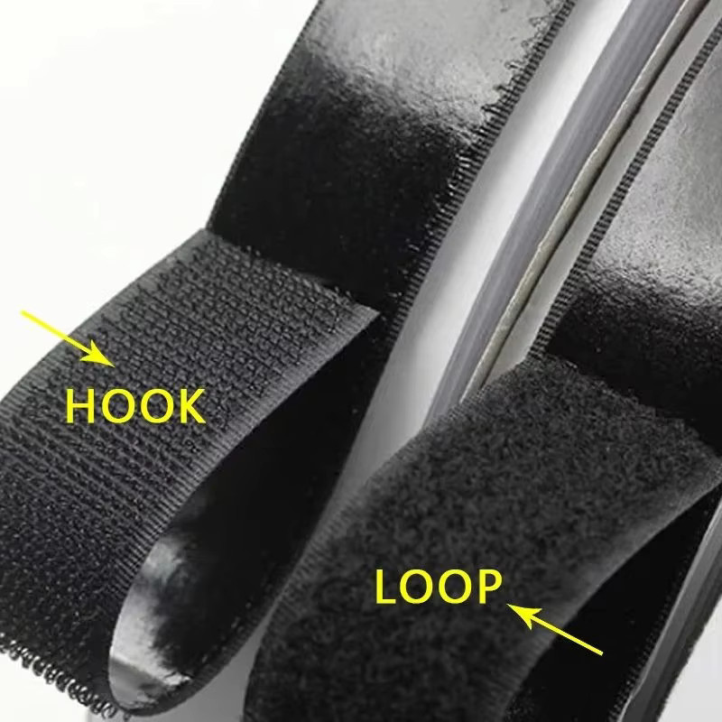 Selbstklebendes Klettband aus Nylon in Schwarz für DIY-Bastelzubehör - Bild 2