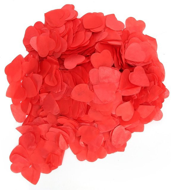GoolRC Rote Herzförmige Konfetti aus Papier für Hochzeit und Valentinstag, 2 Beutel à 60g, Durchmesser: 2,5 cm - Bild 1