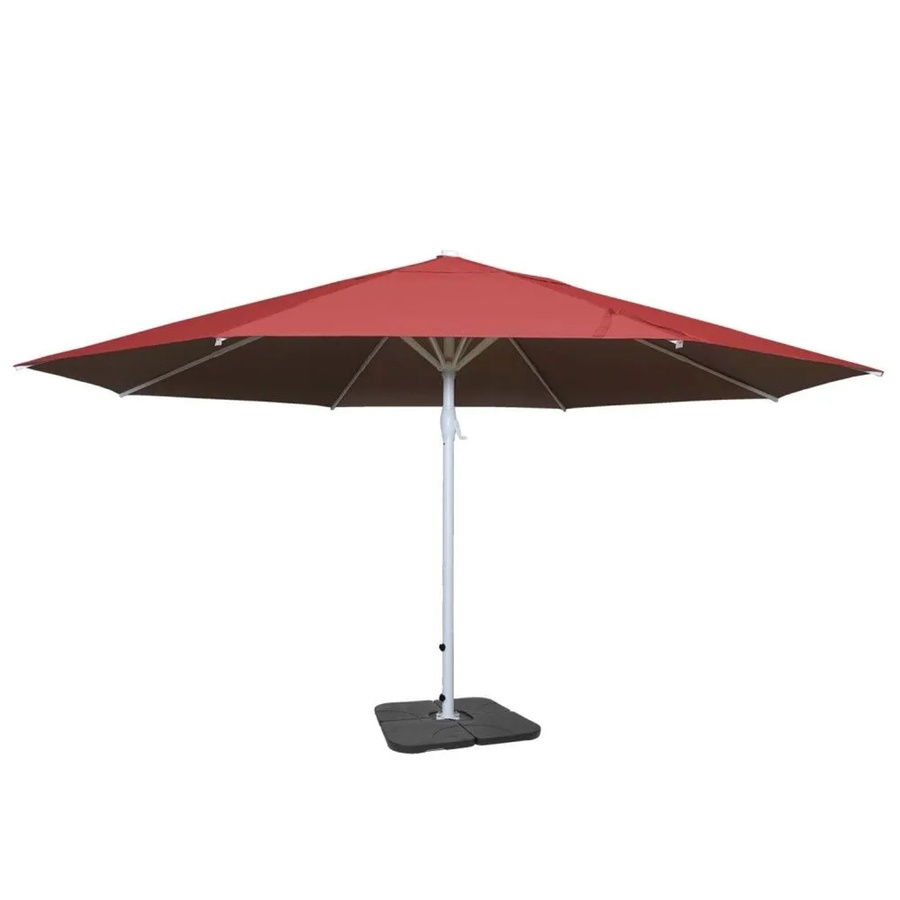 MCW Gastronomie Marktschirm Carpi II mit Ständer, Farbe Rot, Durchmesser: 5 m, Material: Polyester und Alu, Mast: weiß - Bild 3