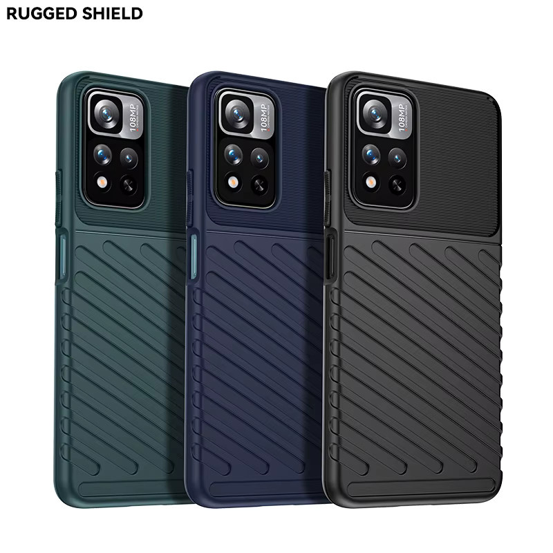 Stoßfeste Silikon-Handyhülle für Xiaomi Poco X4 NFC 5G und Xiaomi 11i Hypercharge in Schwarz - Bild 4