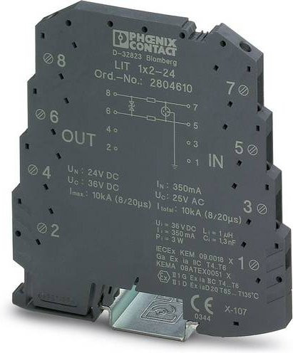 Phoenix Contact 2804610 LIT 1X2-24 Überspannungsschutz-Ableiter für Verteilerschrank, 5 kA, Grau, 10er Set - Bild 1