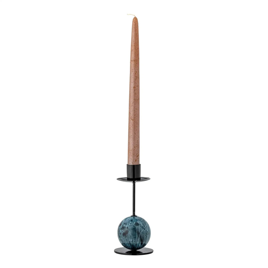 Bloomingville Kerzenhalter Jayda aus Metall in Blau für Stabkerzen, Höhe: 15 cm - Bild 1