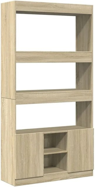 vidaXL Highboard Sonoma-Eiche mit Türen und Regalfächern, Farbe Beige, B/T/H: 92 x 33 x 180 cm - Bild 1