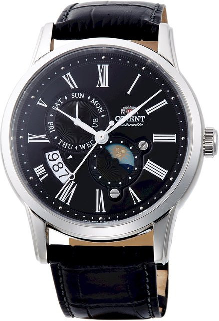 Orient Armbanduhr Automatik, Edelstahl, Leder, Schwarz, 43 mm, Herren - Bild 1