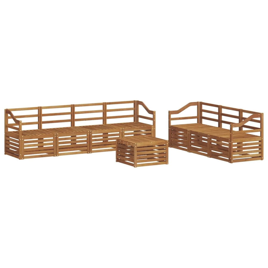 vidaXL Gartenmöbel Set 8-teilig aus Massivholz Akazie in Braun und Beige mit Polstern - Bild 2
