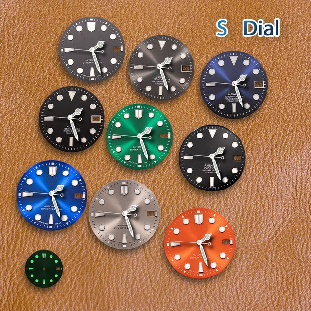 CHUNMAO Zifferblatt, Blau, Sunburst, 28,5 mm, für NH35/NH36 Uhrwerk - Bild 1