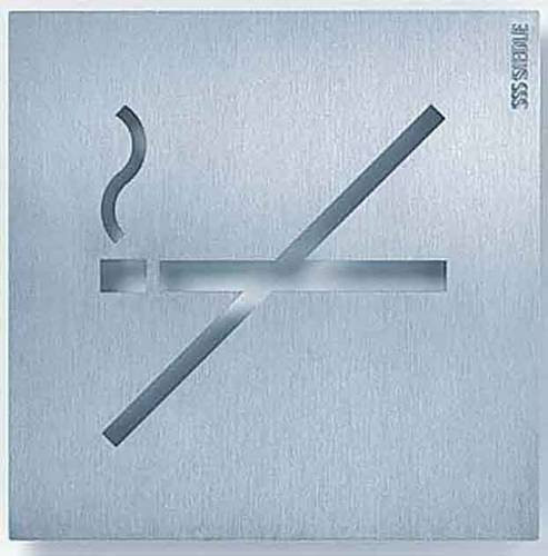 Siedle Hinweisschild Nichtraucher aus Edelstahl in Silber, B x H: 15,4 x 15,4 cm, Tiefe: 1,1 cm - Bild 1