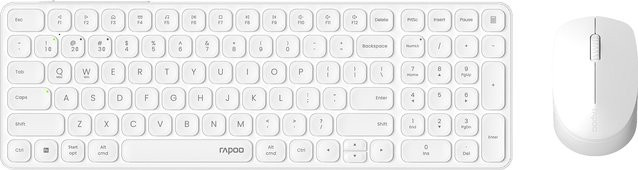 Rapoo Multi-Mode Combo Tastatur und Maus Set in Weiß mit QWERTZ DE Layout - Bild 1