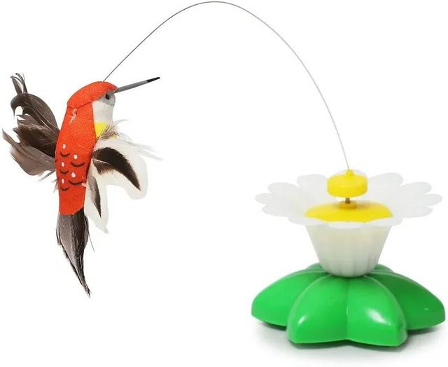 Automatisches, elektrisch rotierendes Katzenspielzeug, Schmetterling, Vogel, Tierform, bunt - Bild 1